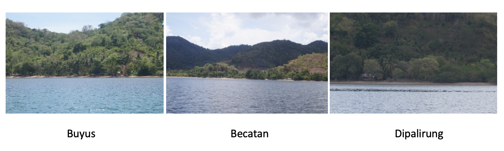 Buyus, Becatan, and Dipalirung are small island communities 