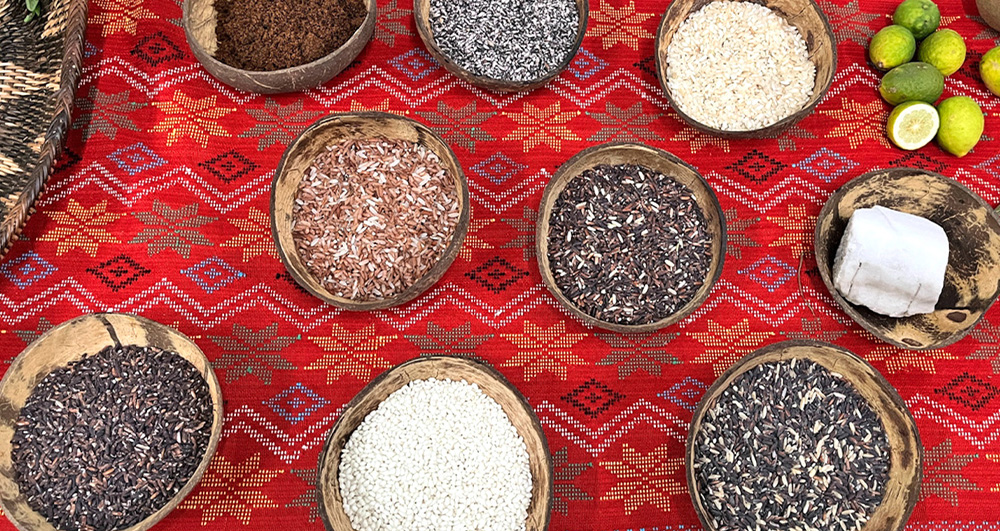 Different heritage rice varieties