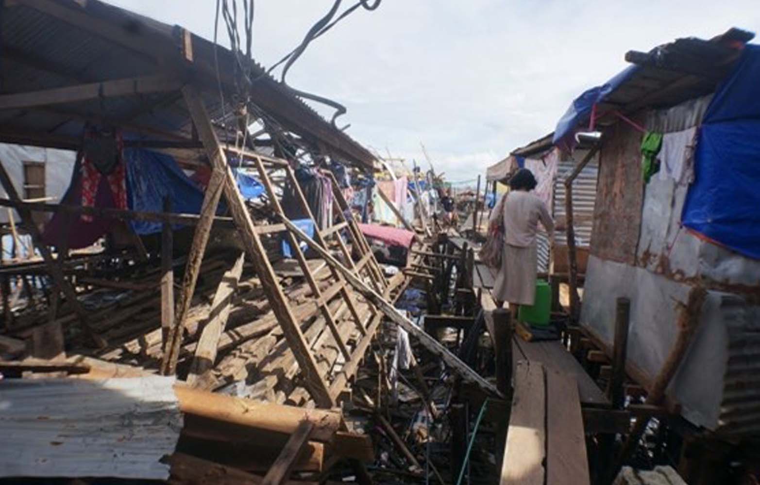 Situation of the Badjao stilt homes in the typhoon aftermath in Surigao City.