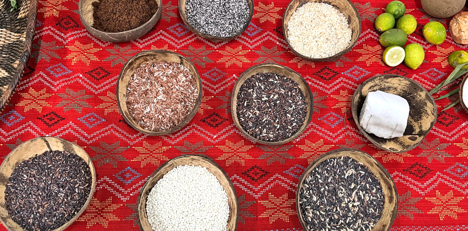 Different heritage rice varieties