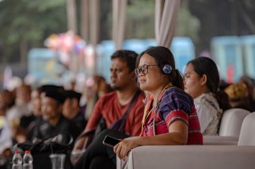 Participants in the wake of the International commemoration of the World's Indigenous Peoples 2025 