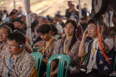 Participants in the wake of the International commemoration of the World's Indigenous Peoples 2025 